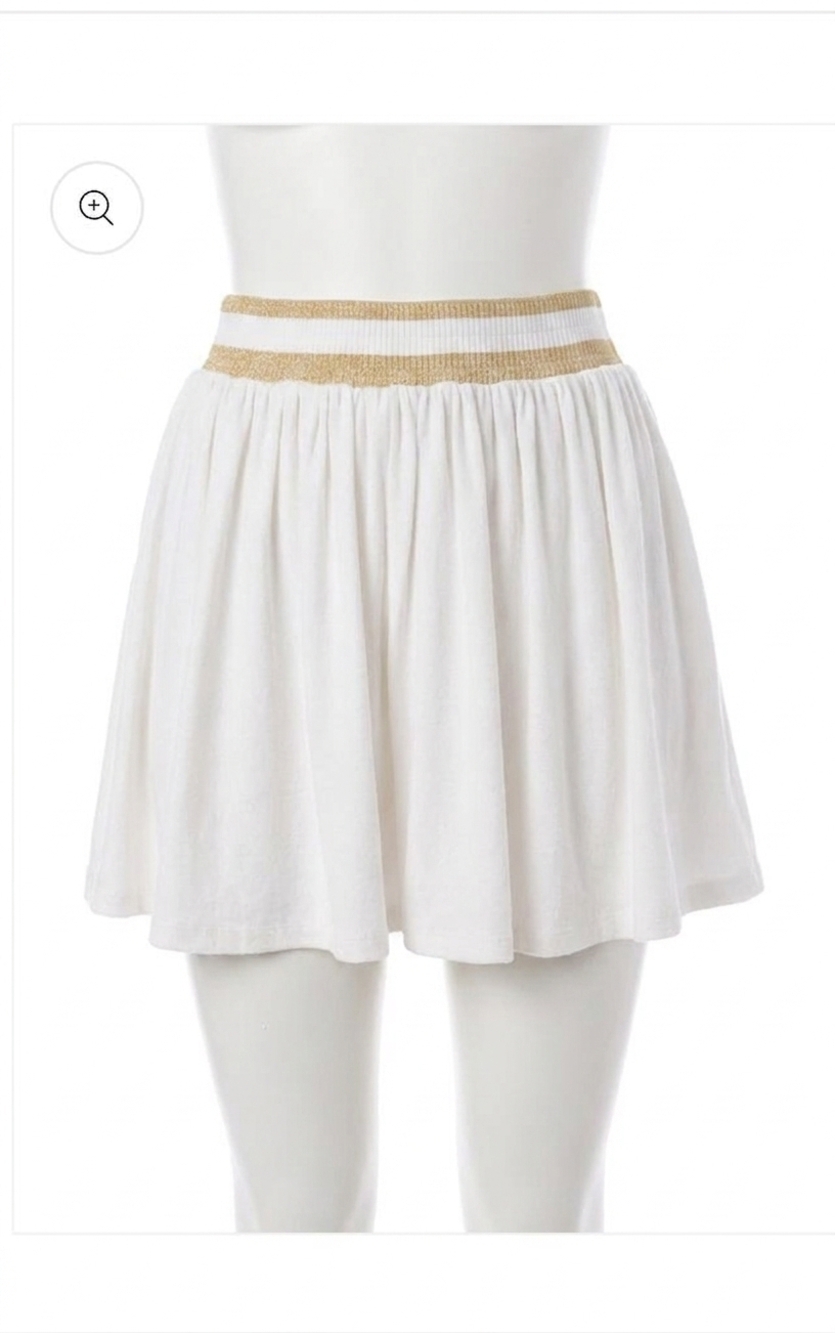 NEW EMILY MCCARTHY swing terry short in white
